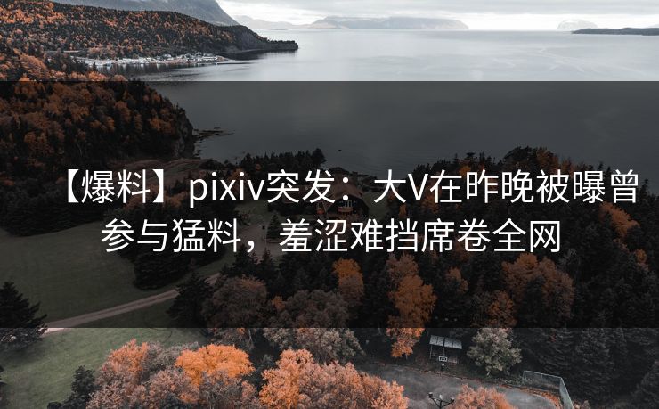 【爆料】pixiv突发:大V在昨晚被曝曾参与猛料,羞涩难挡席卷全网 【爆料】pixiv突发:大V在昨晚被曝曾参与猛料,羞涩难挡席卷全网